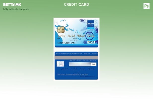 модерен стил Соломонски Острови BRED банка виза шаблон за индивидуална картичка